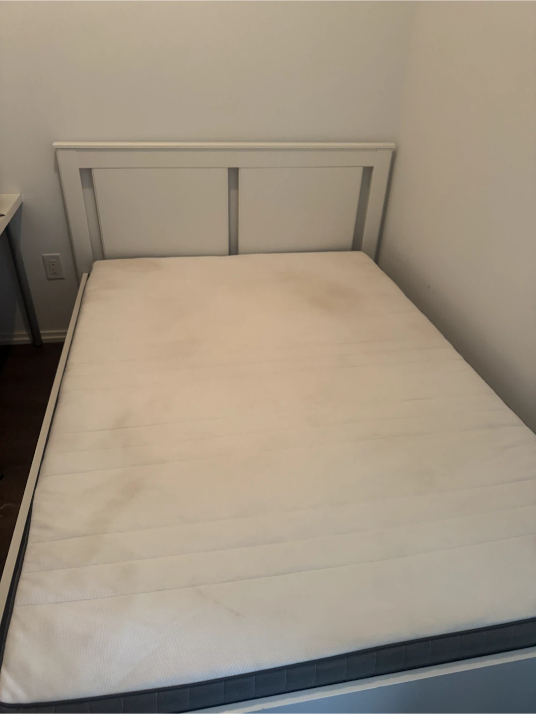 White IKEA Bed Frame with Mattress