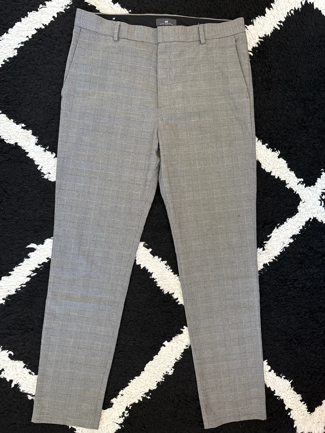 H&M Slim Fit Trousers - Grey Check - photo 3