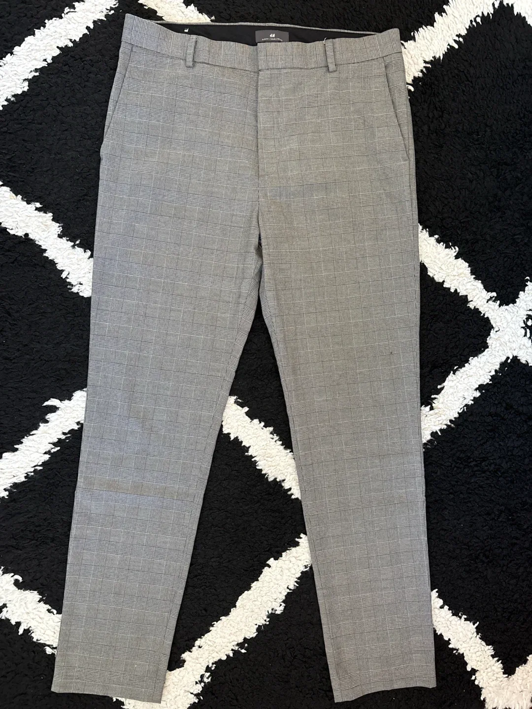 H&M Slim Fit Trousers - Grey Check - photo 3