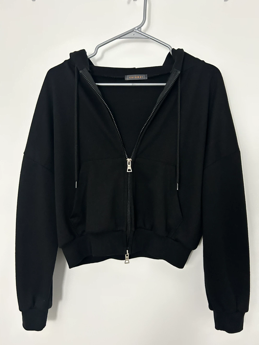 Black zip-up hoodie