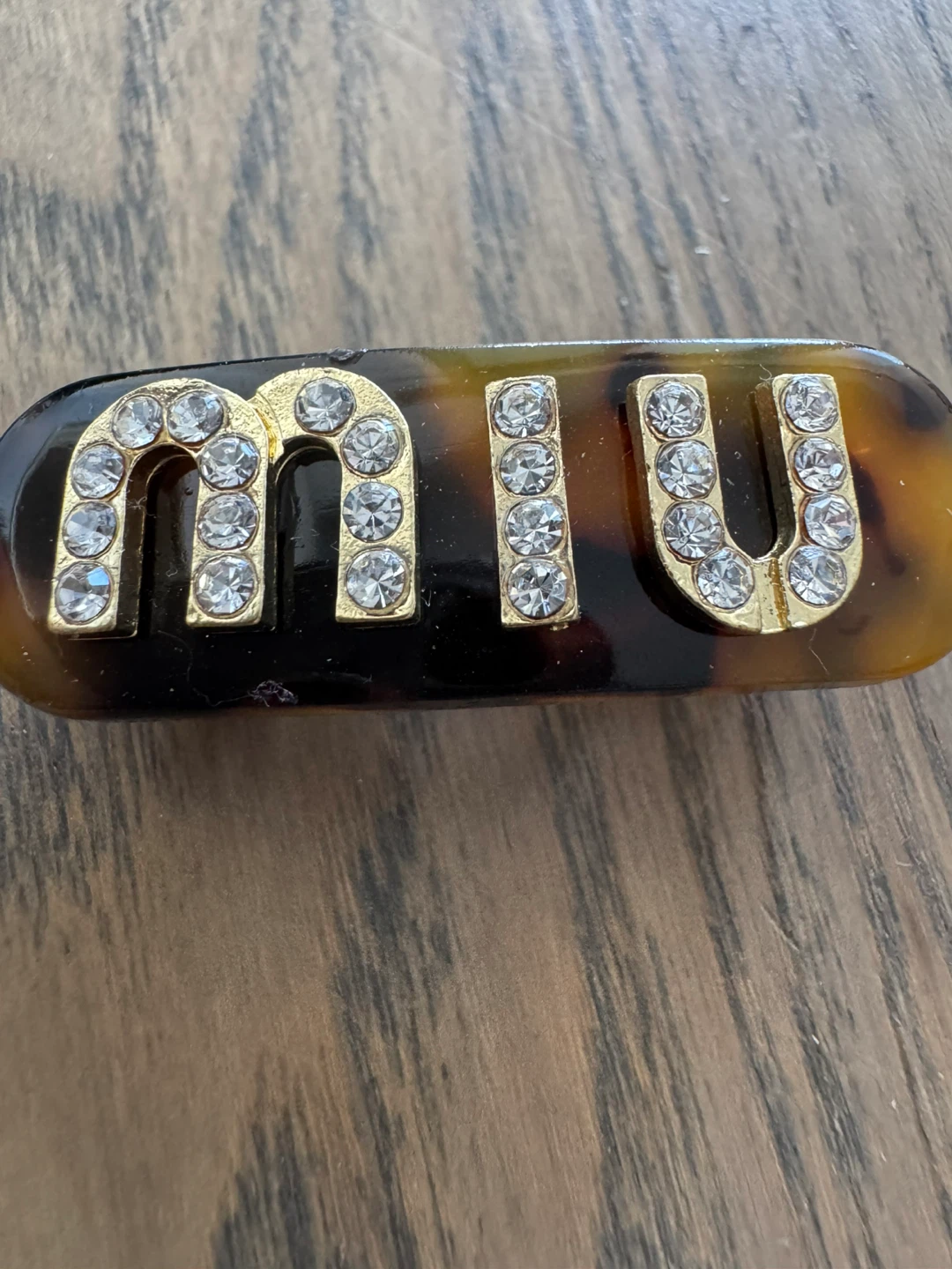 Miu Miu tortoiseshell crystal hair clip