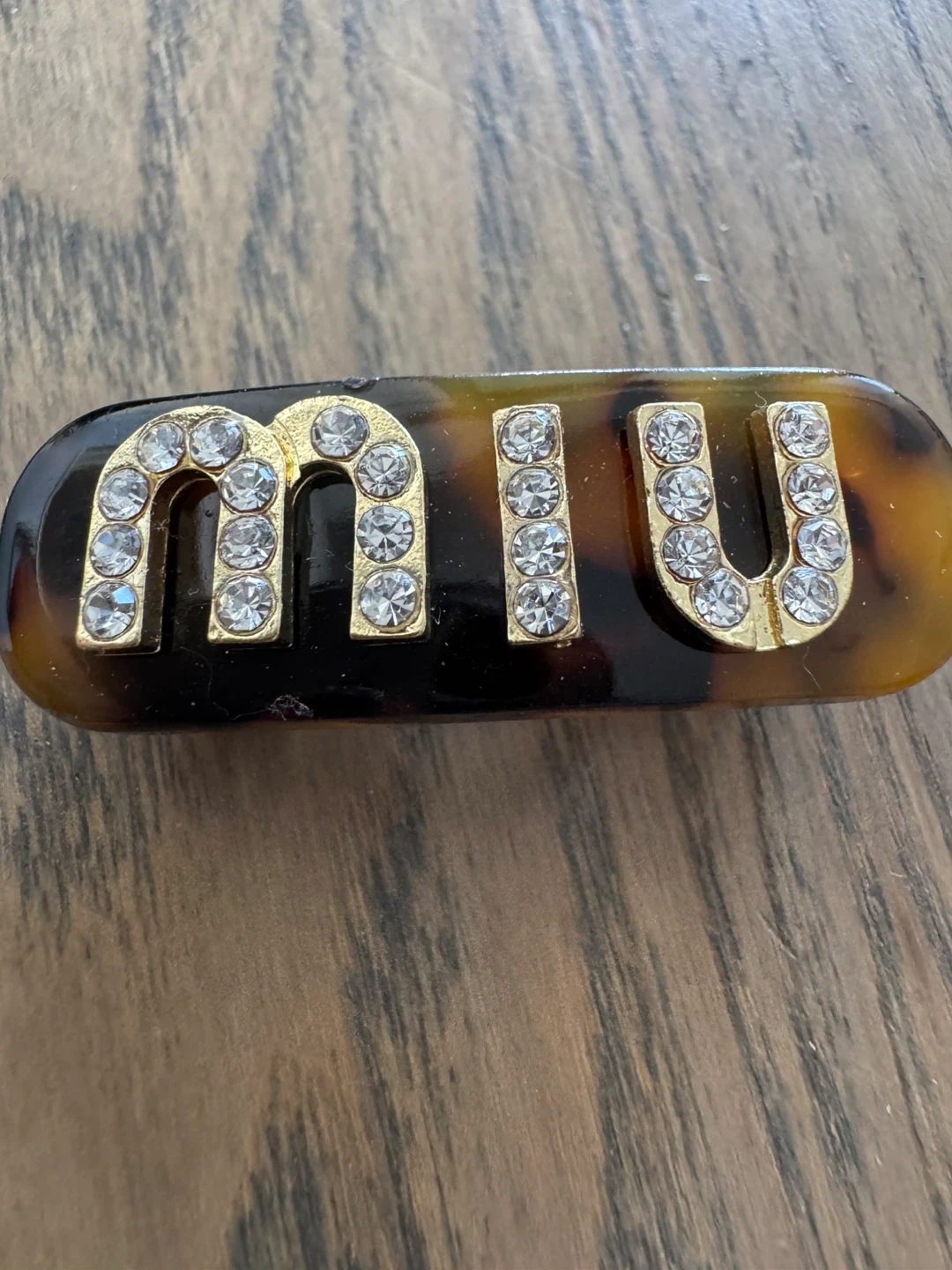 Miu Miu tortoiseshell crystal hair clip - photo 2