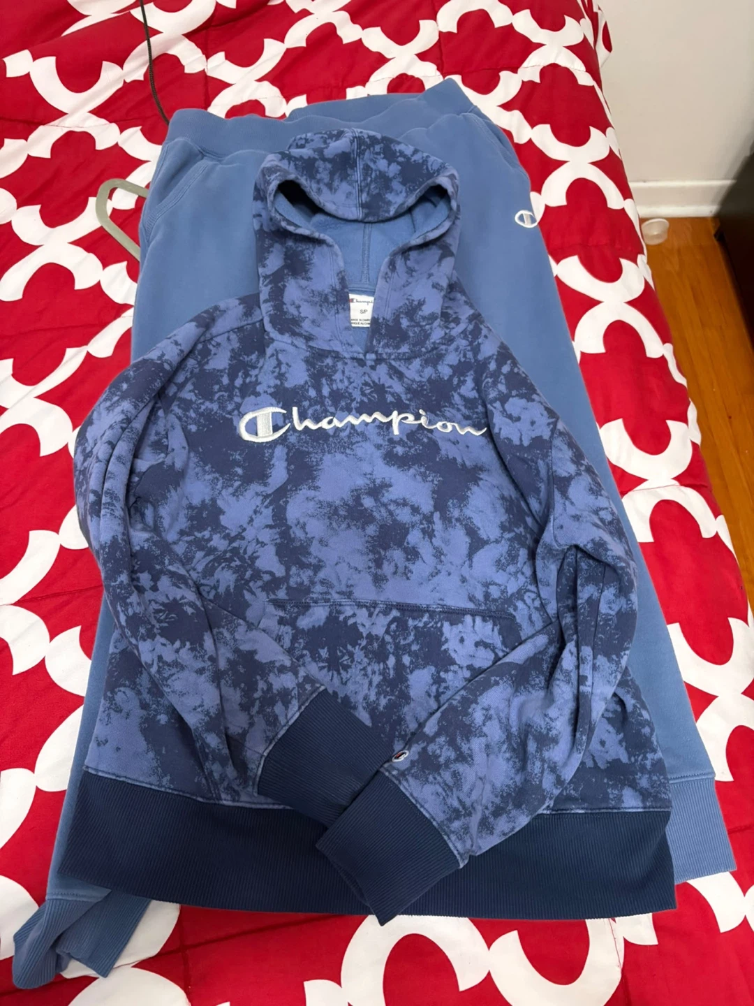 Champion blue hoodie and sweatpants set