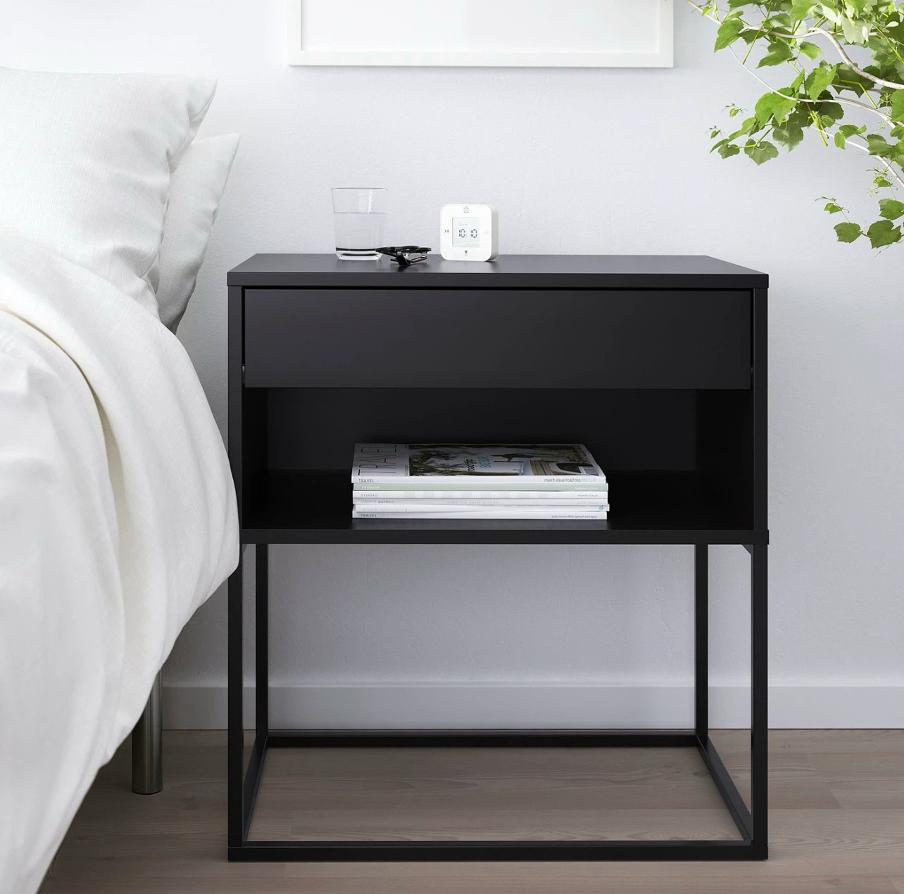 Two IKEA VIKHAMMER Nightstands (Black) - photo 2