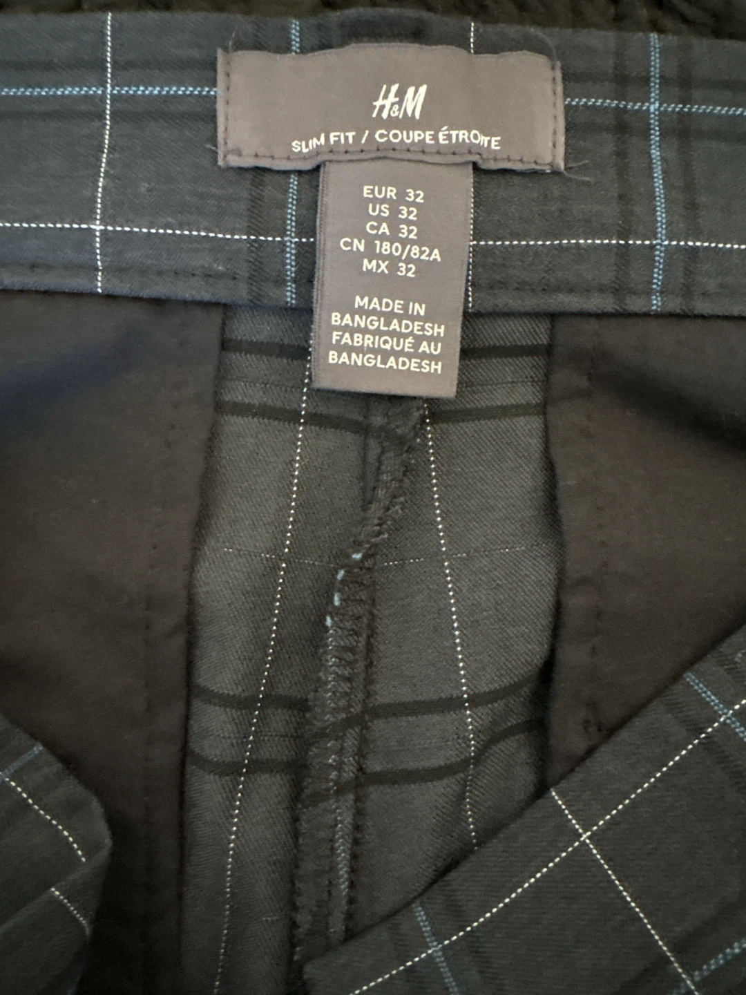 H&M Slim Fit Plaid Dress Pants Size 32 - photo 3