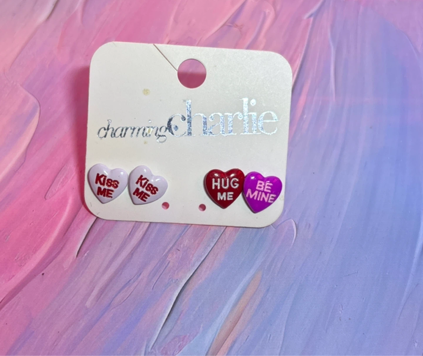 Charming Charlie Heart Stud Earrings