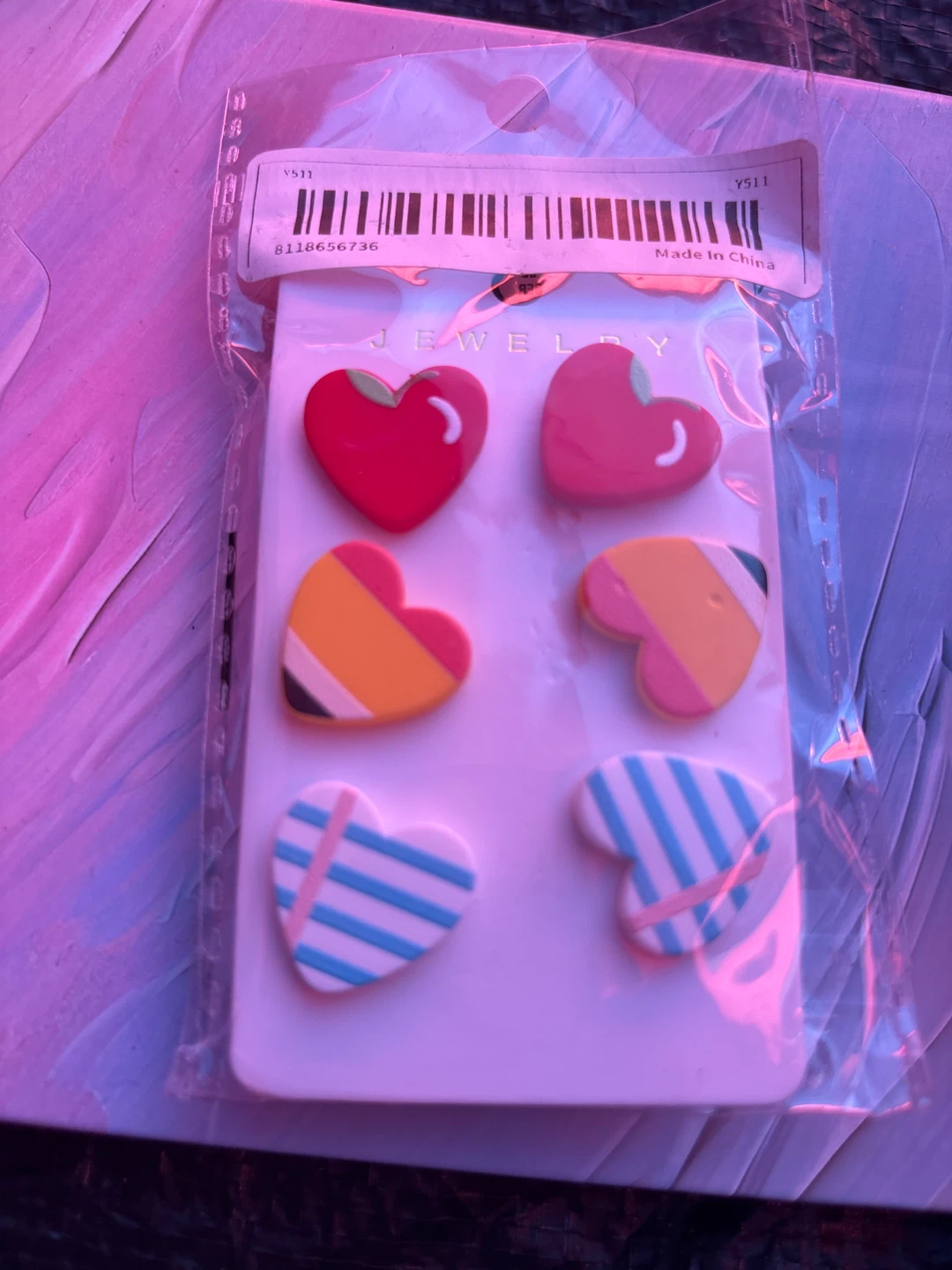 Heart Shaped Stud Earring Set