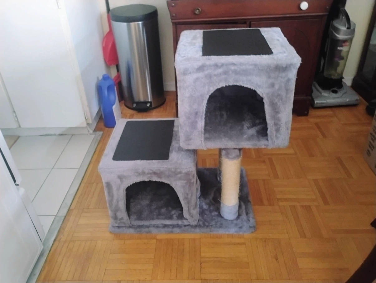 Grey Two-Level Cat Condo - photo 2