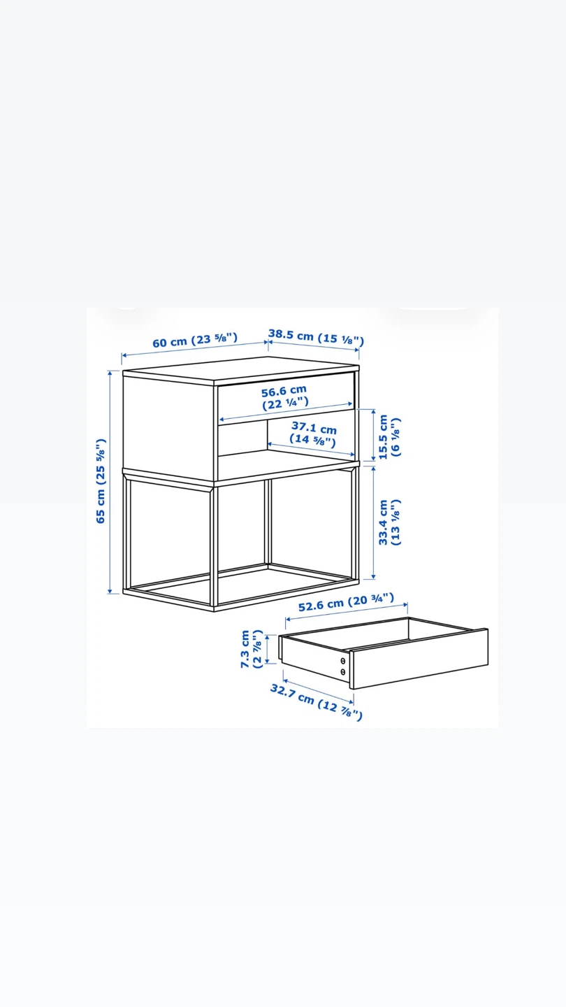 Two IKEA VIKHAMMER Nightstands (Black) - photo 3