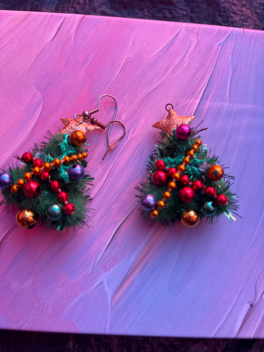 Christmas Tree Dangle Earrings