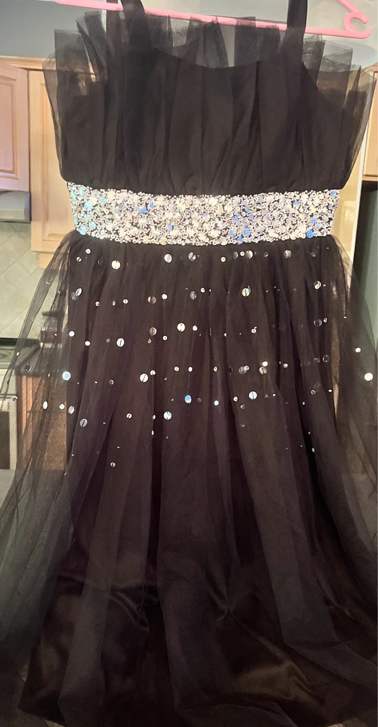 Black Tulle Formal Dress with Sequins