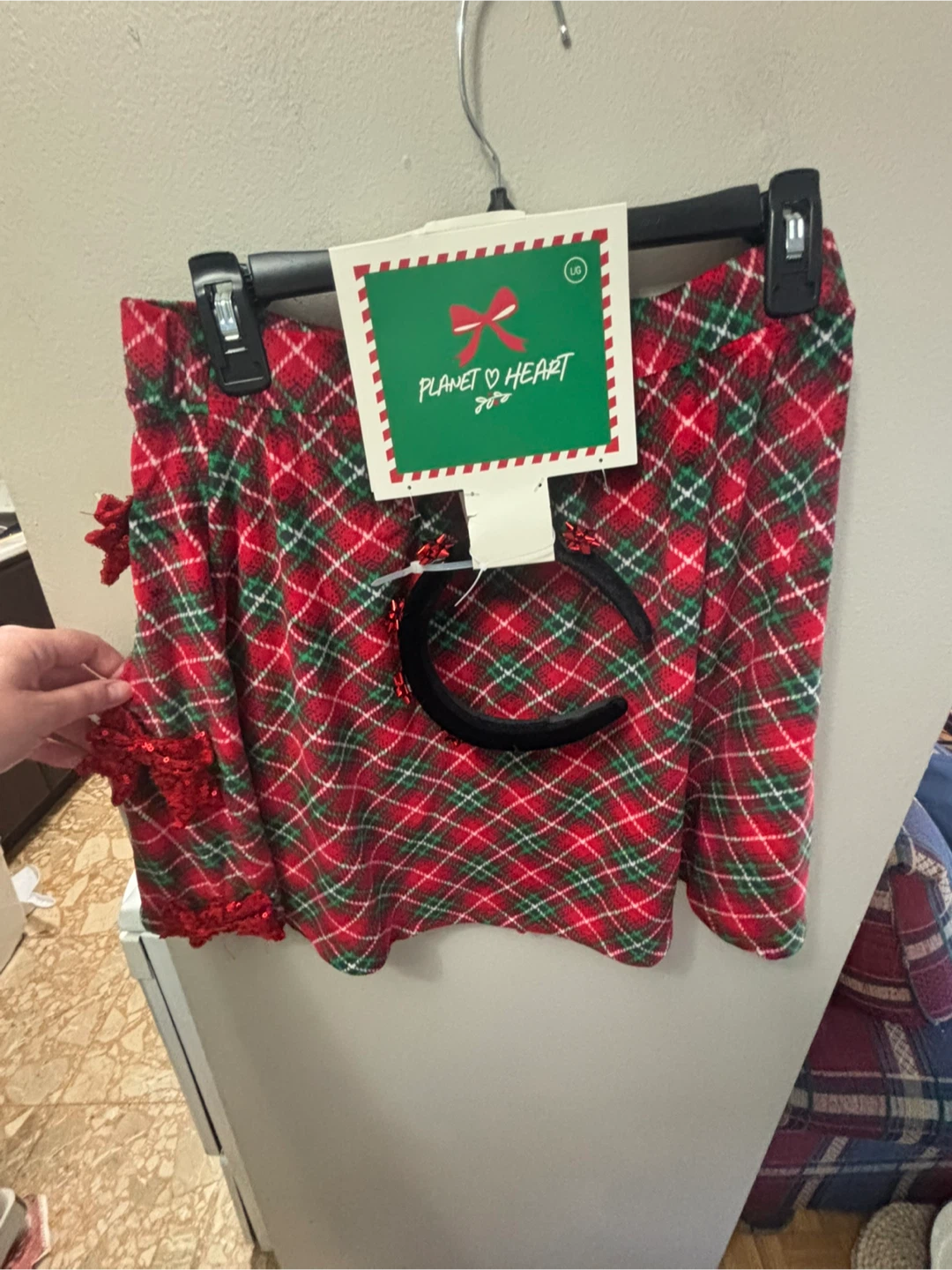 Christmas skirt and headband combo