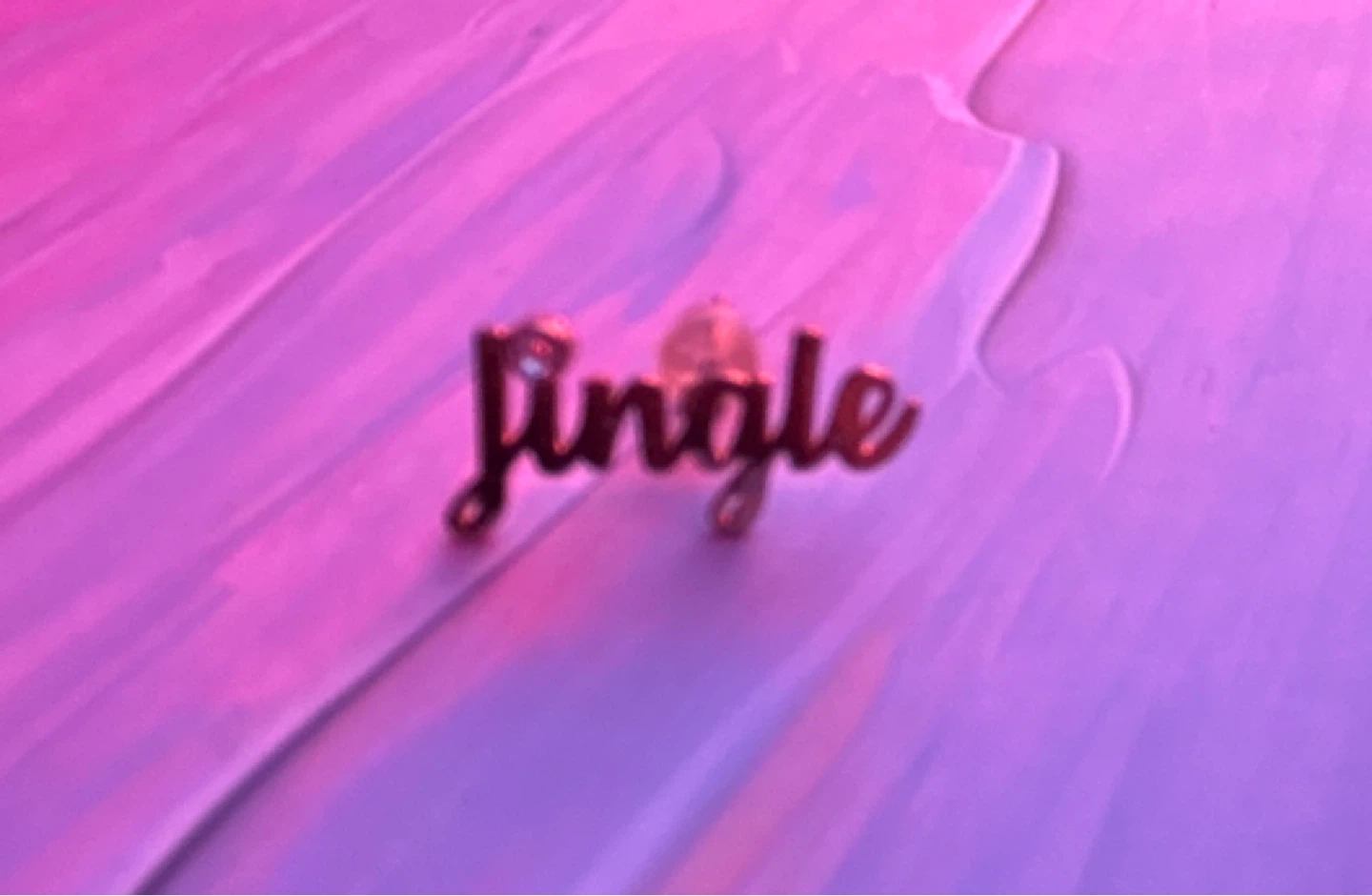 Jingle word earring stud