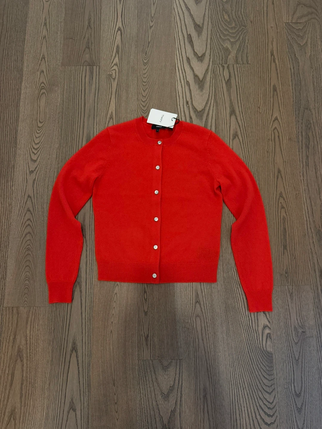 Theory Women's Red Cashmere Cardigan