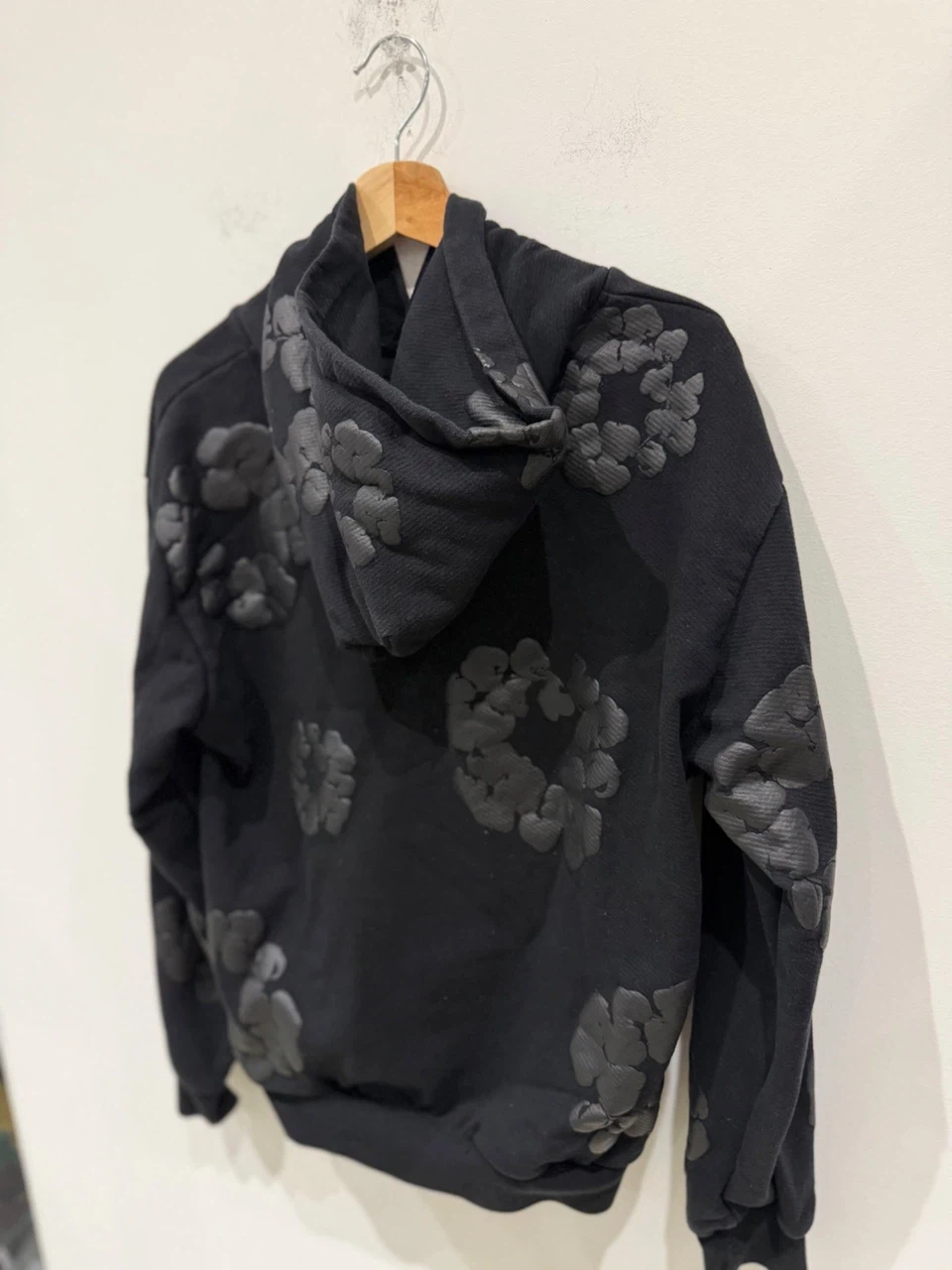 all black denim tears hoodie size Medium-Large - photo 2