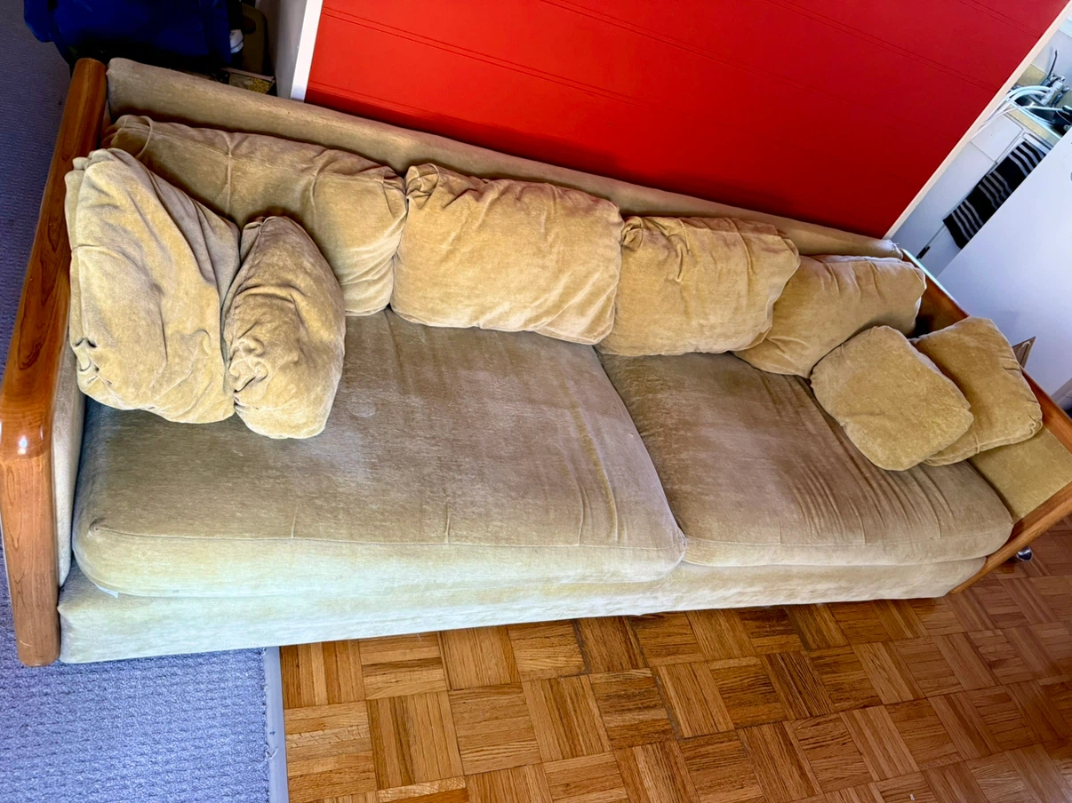 Vintage Velour Couch - photo 2