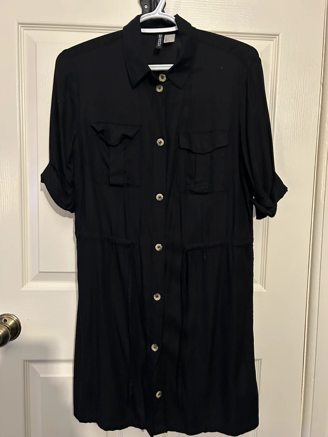 H&M Divided Black Button-Up Shirt Dress