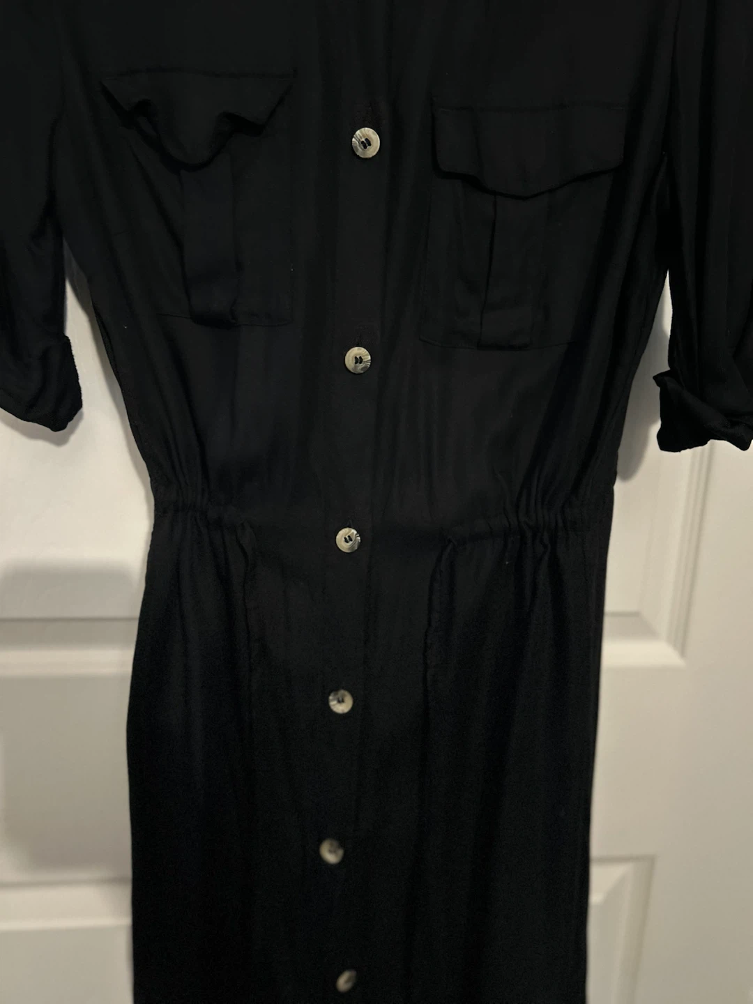 H&M Divided Black Button-Up Shirt Dress - photo 2