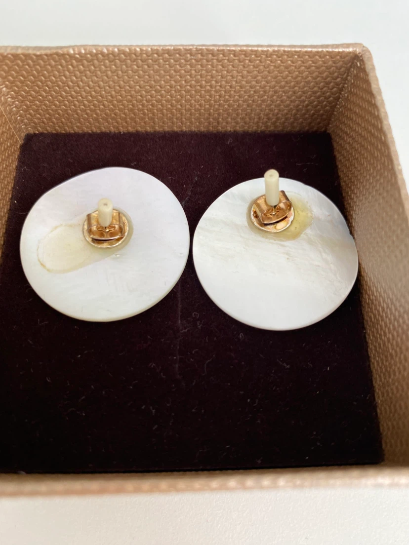 Faux Pearl Flat Round Stud Earrings - photo 2