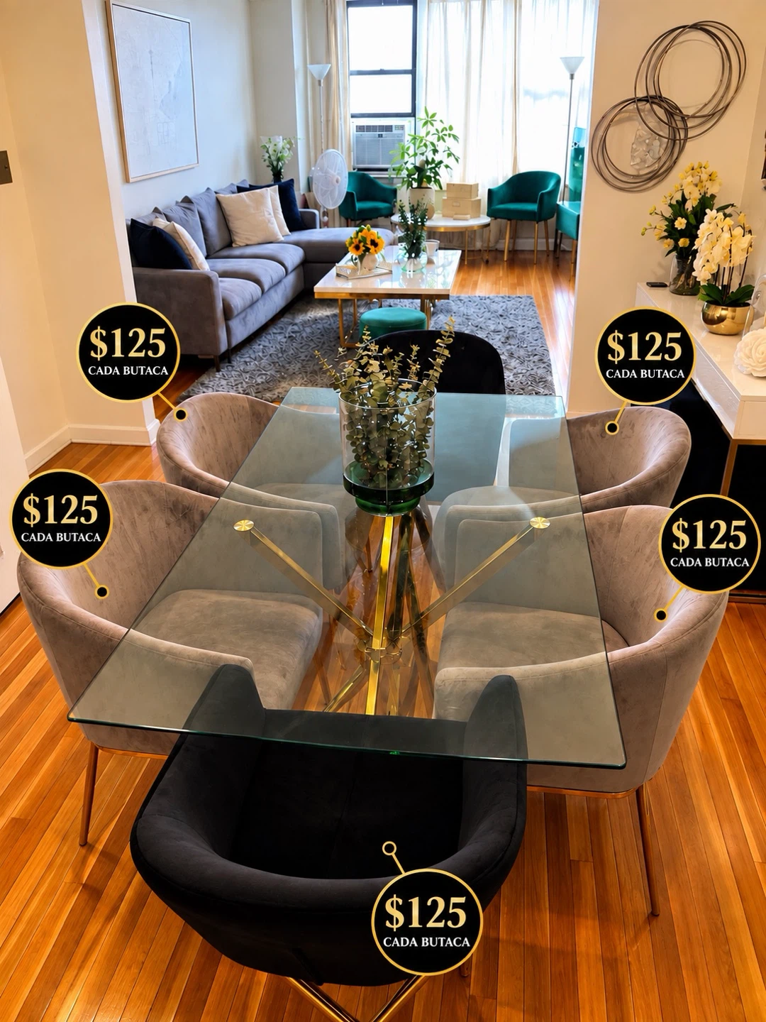 Velvet Upholstered Dining Chairs