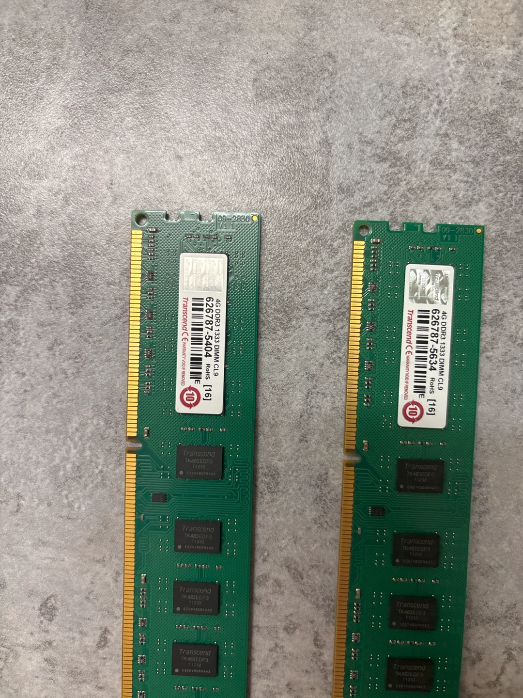 2x Transcend 4GB DDR3 1333MHz DIMM RAM - photo 2