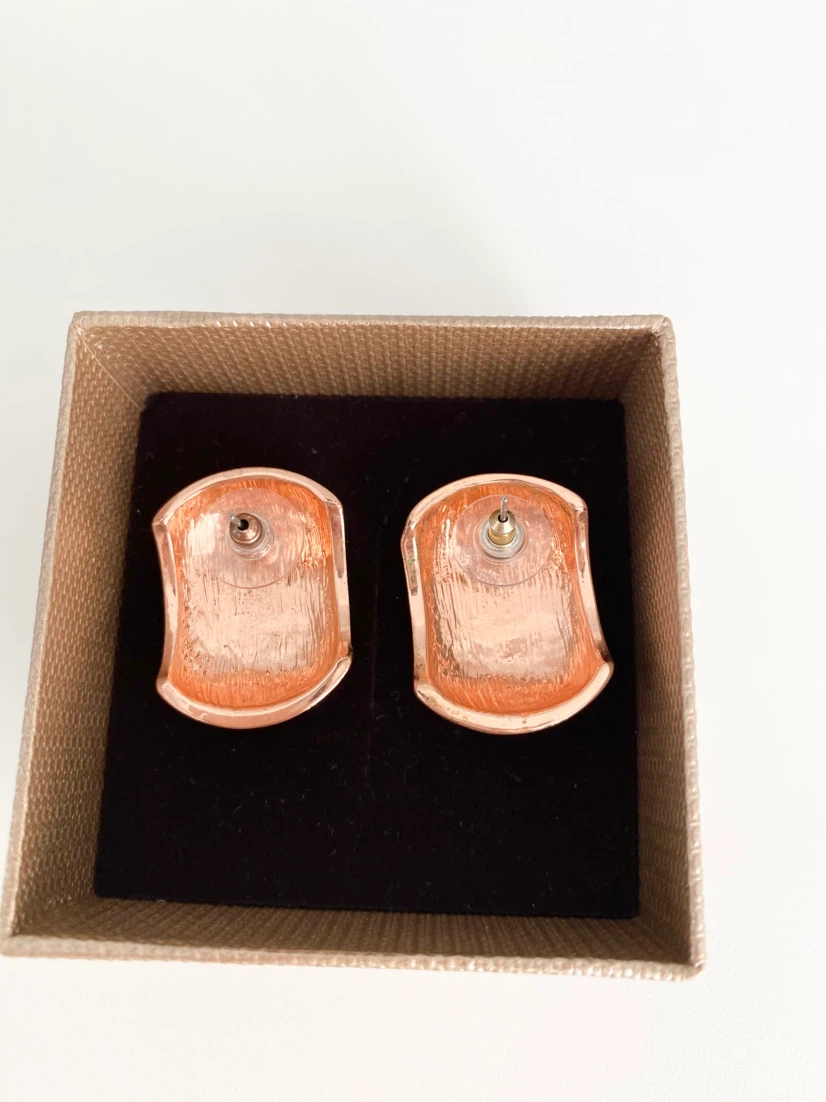 Rose Gold Chunky Dome Stud Earrings - photo 2