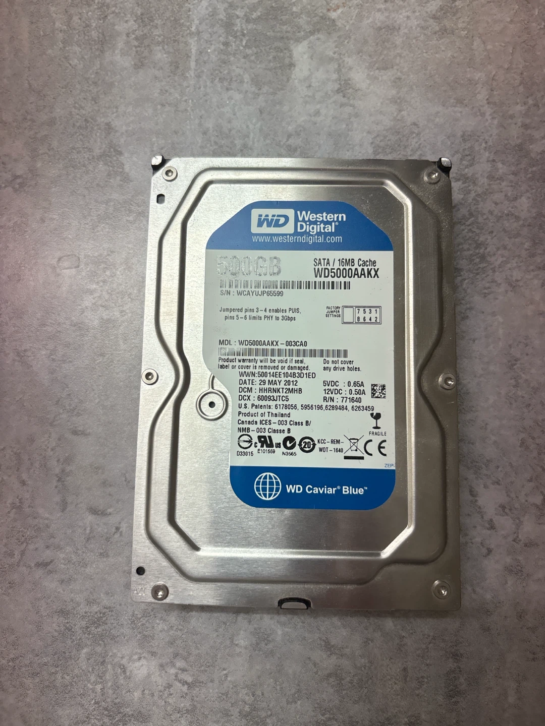 Western Digital Caviar Blue 500GB HDD