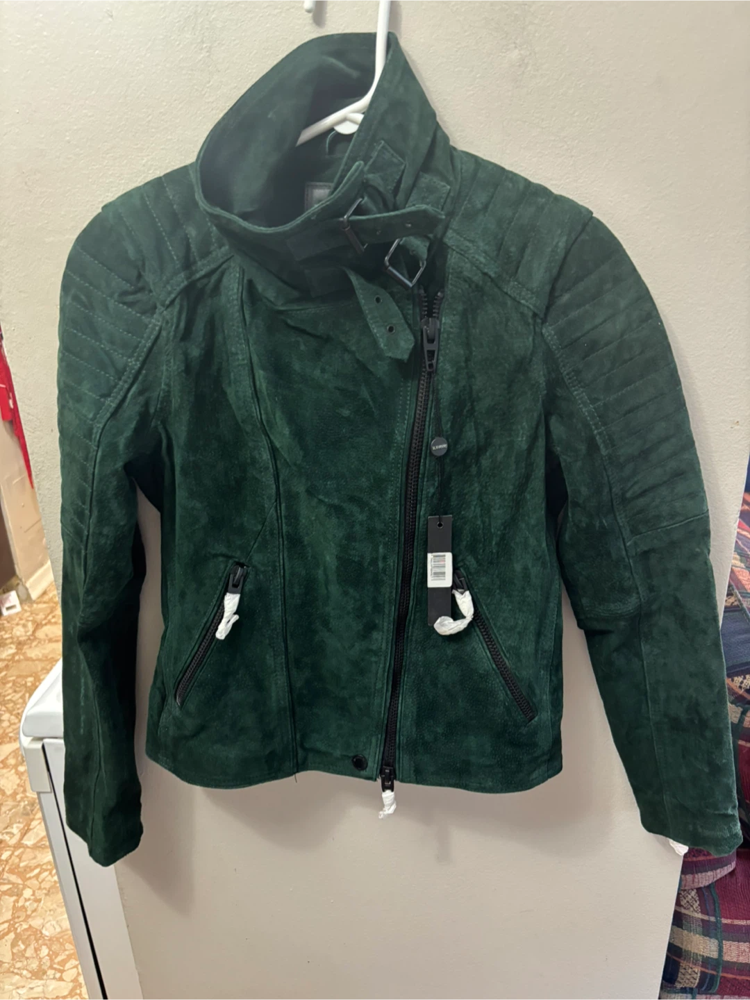 BLANKNYC Dark Green Suede Moto Jacket - photo 2