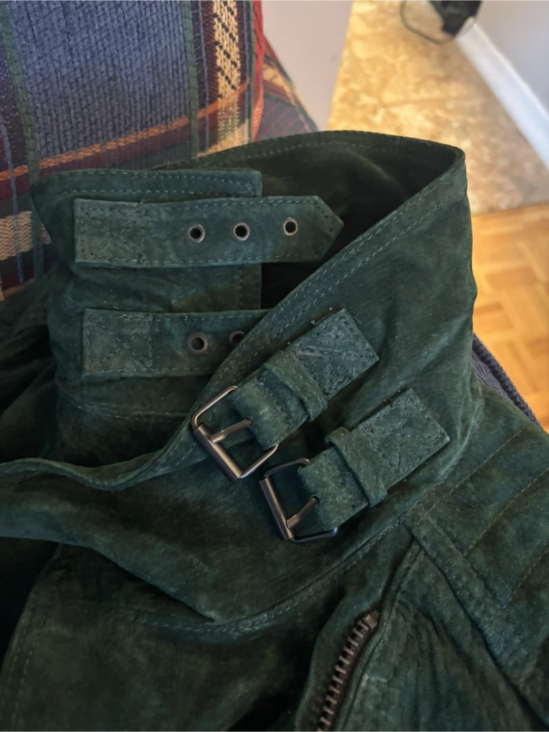 BLANKNYC Dark Green Suede Moto Jacket - photo 4