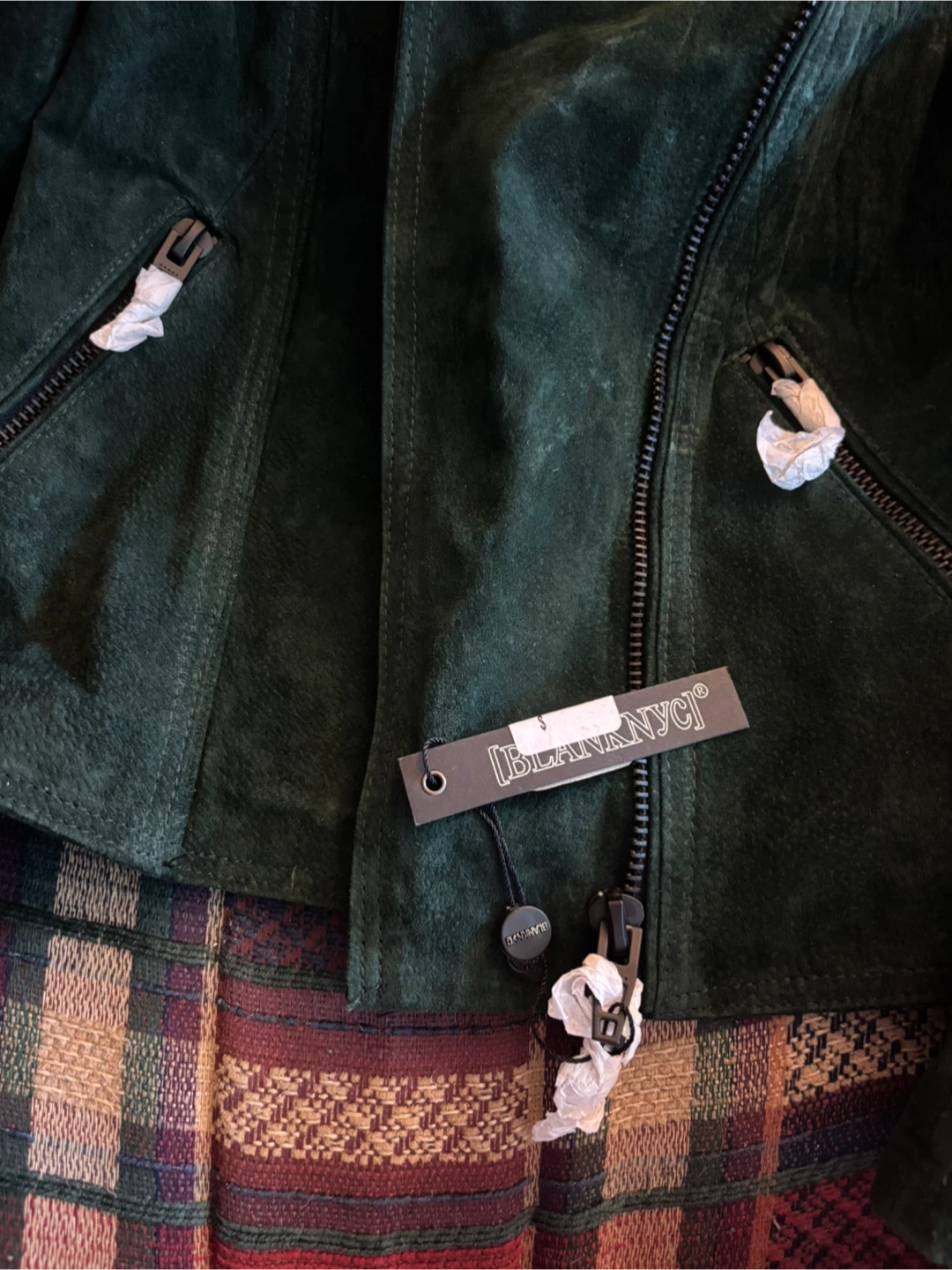 BLANKNYC Dark Green Suede Moto Jacket - photo 5