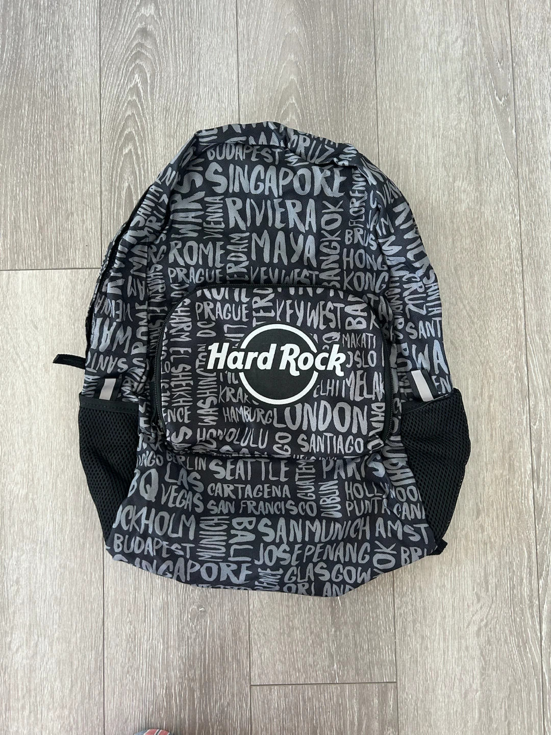 Hard Rock Cafe Black City Print Backpack