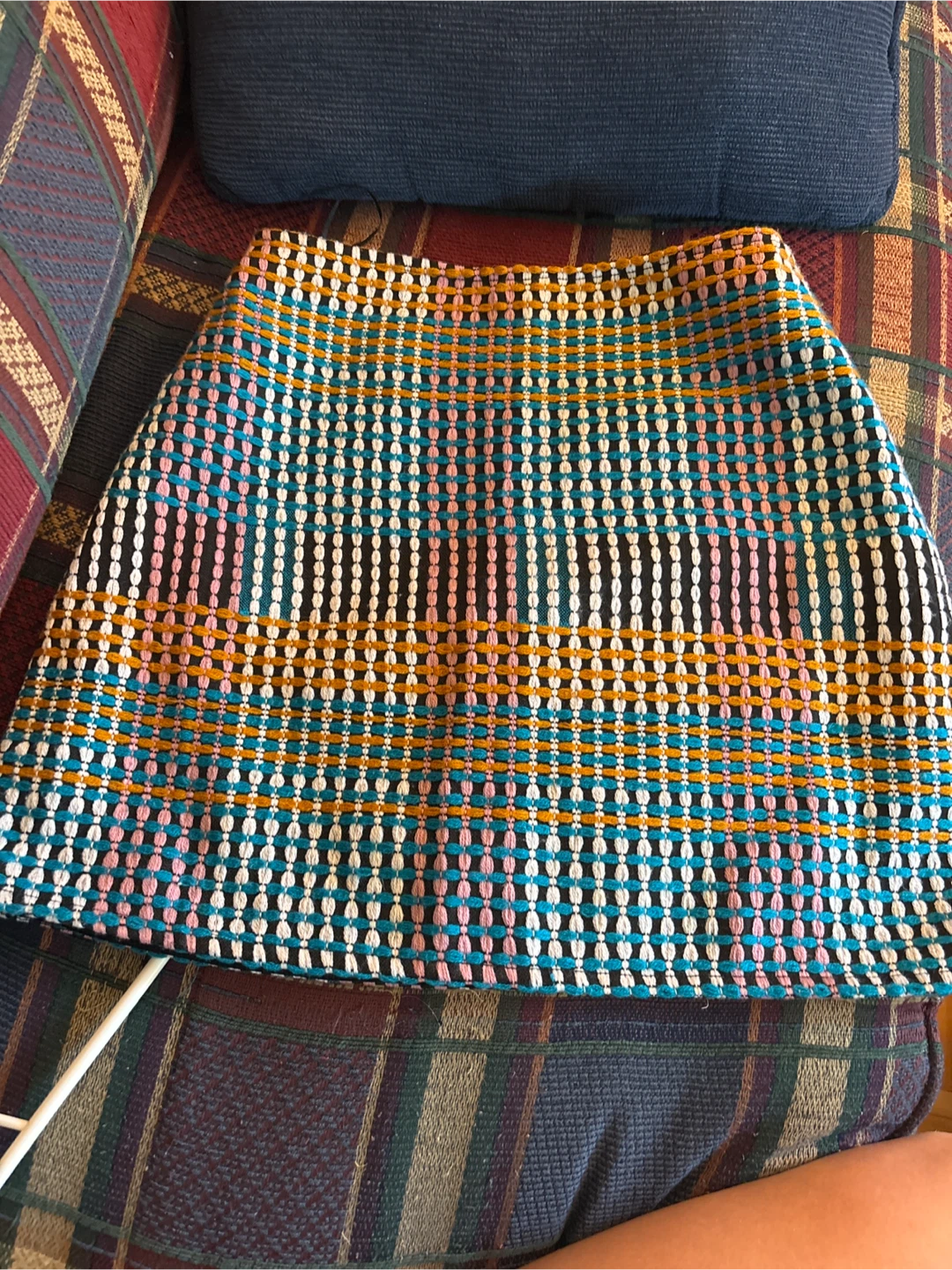 Textured Plaid Mini Skirt