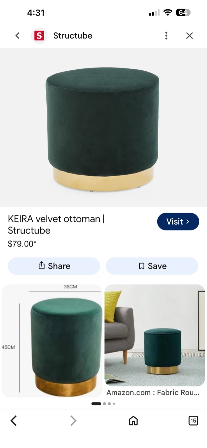 Structube Keira Velvet Ottoman - photo 4