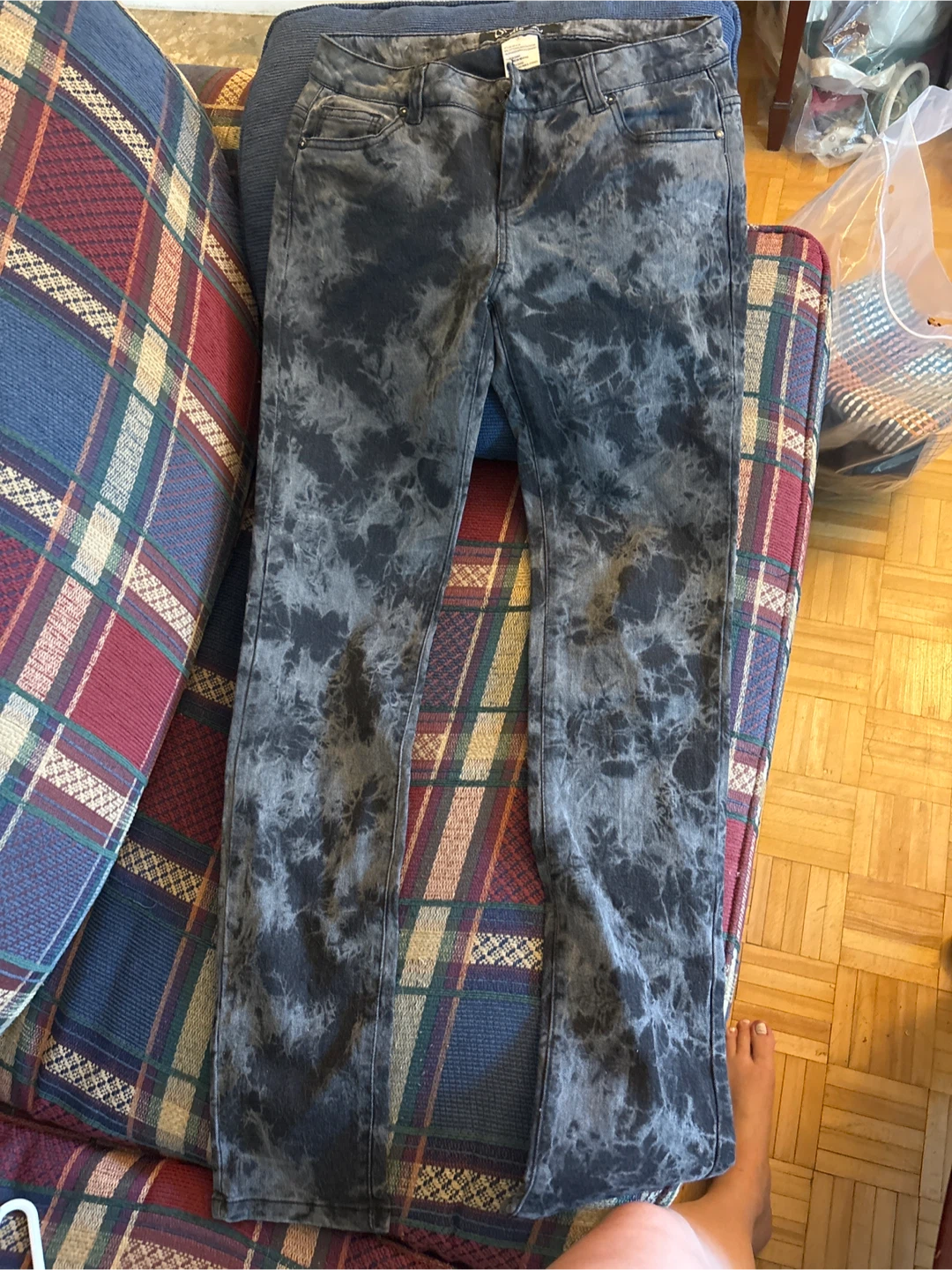Low rise straight cut Tie-Dye Jeans