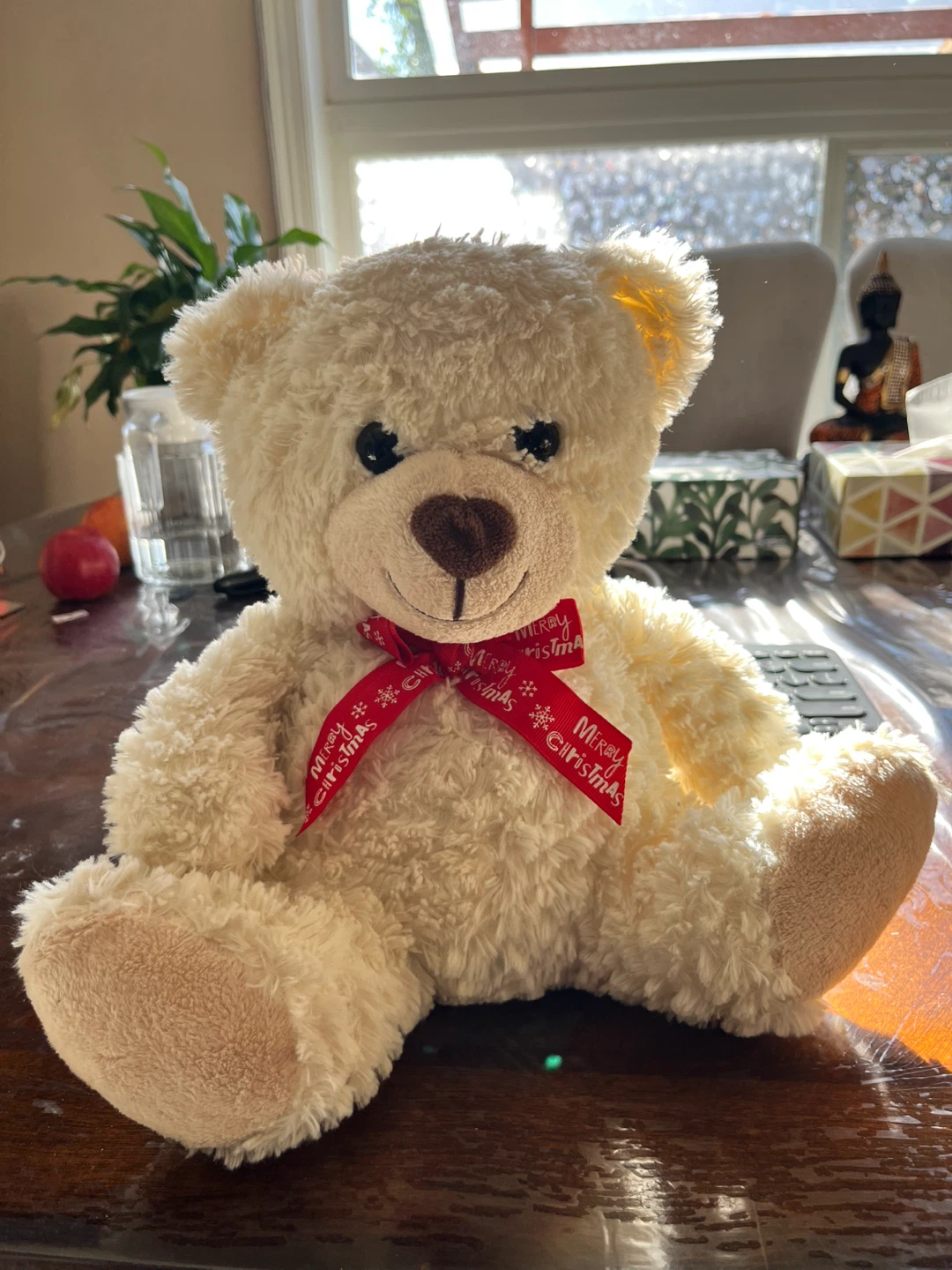 Cream Christmas Teddy Bear