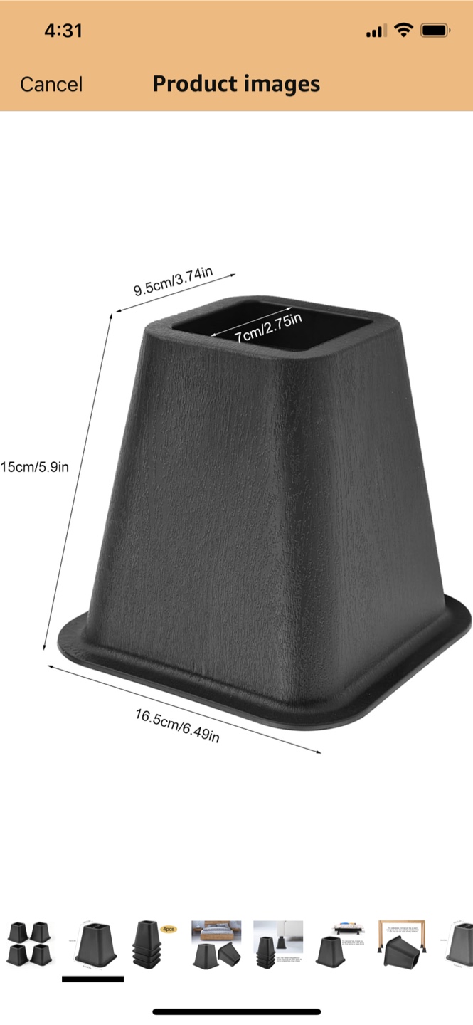Set of 6 Black Furniture Risers