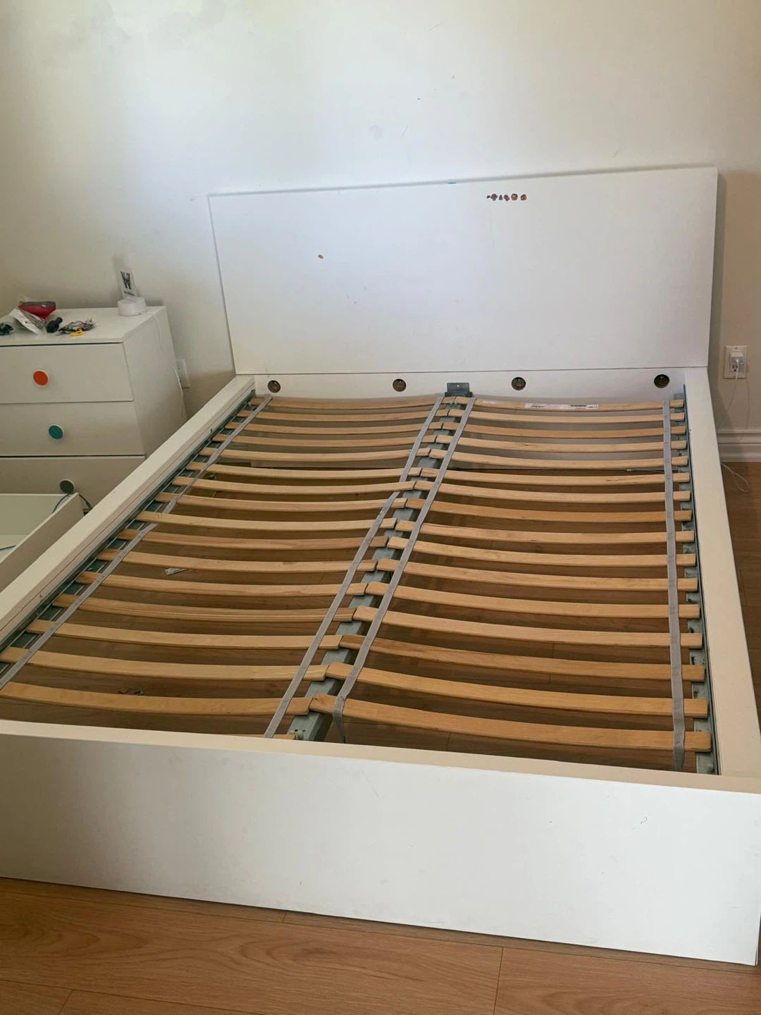 White IKEA Malm Queen Bed Frame - photo 2