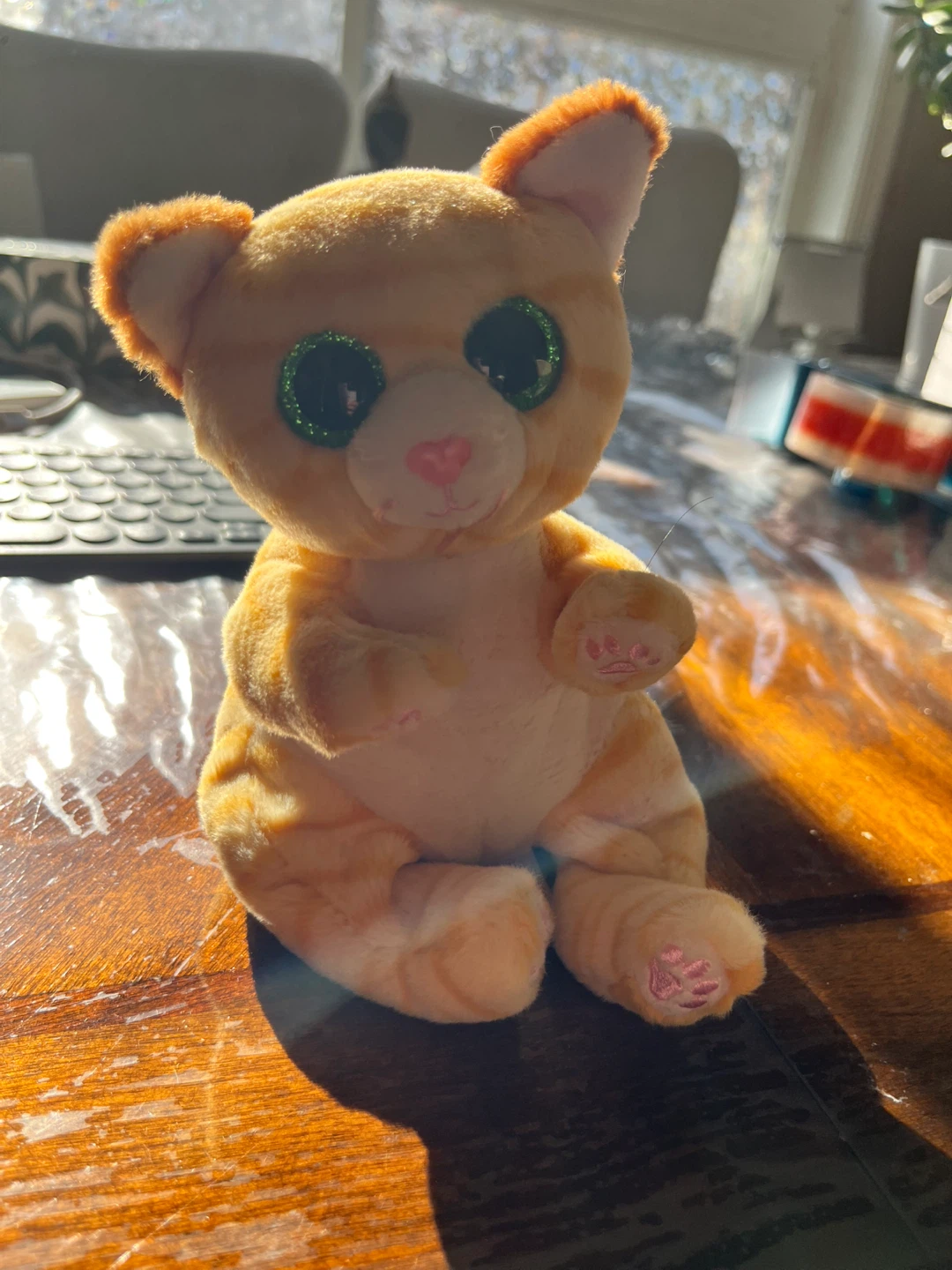 Ty Beanie Boos Orange Tabby Cat Plush