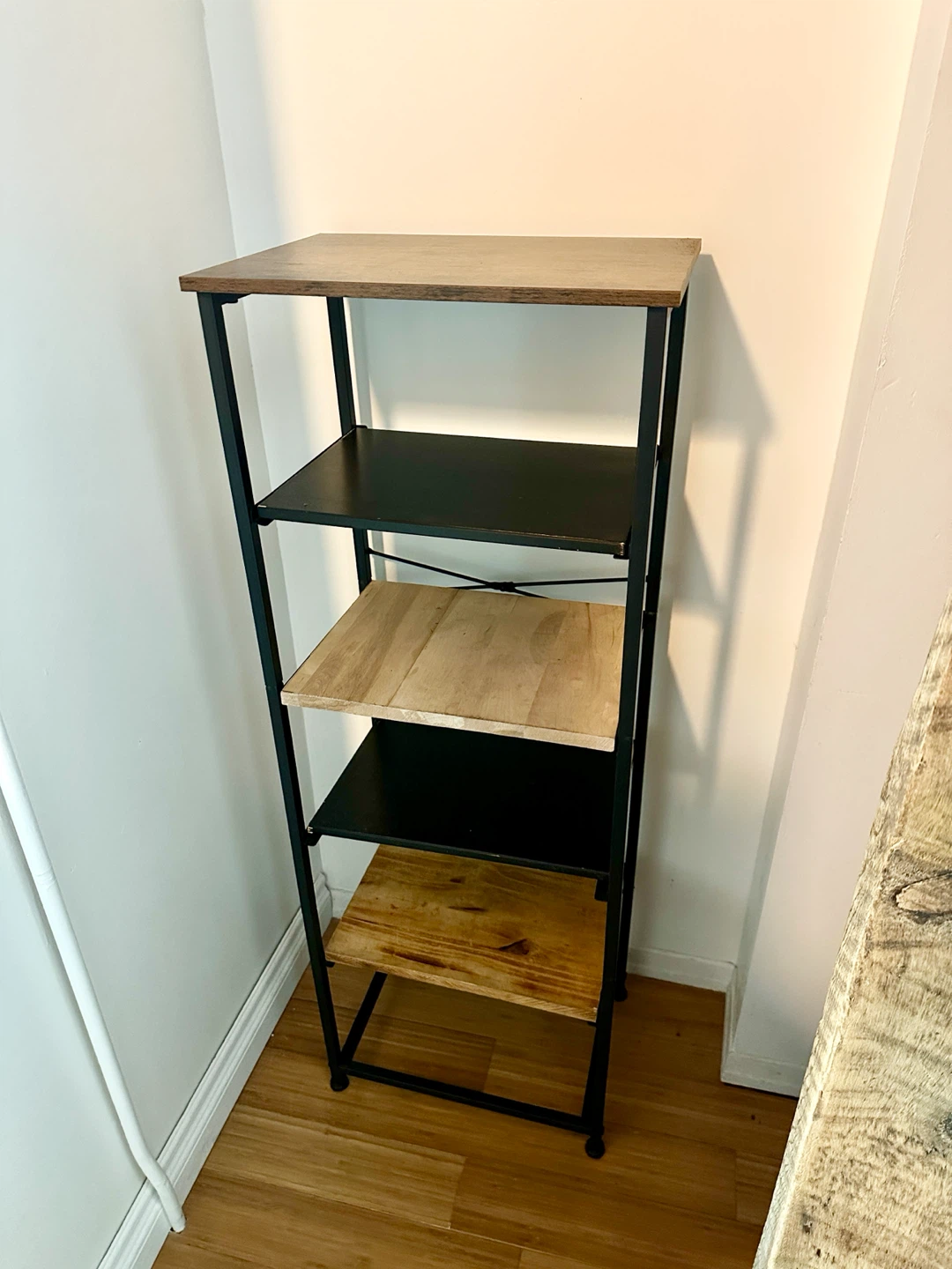 VINTAGE STYLE RECLAIMED WOOD SHOE RACK STORAGE UTILITY SHELDF - photo 3