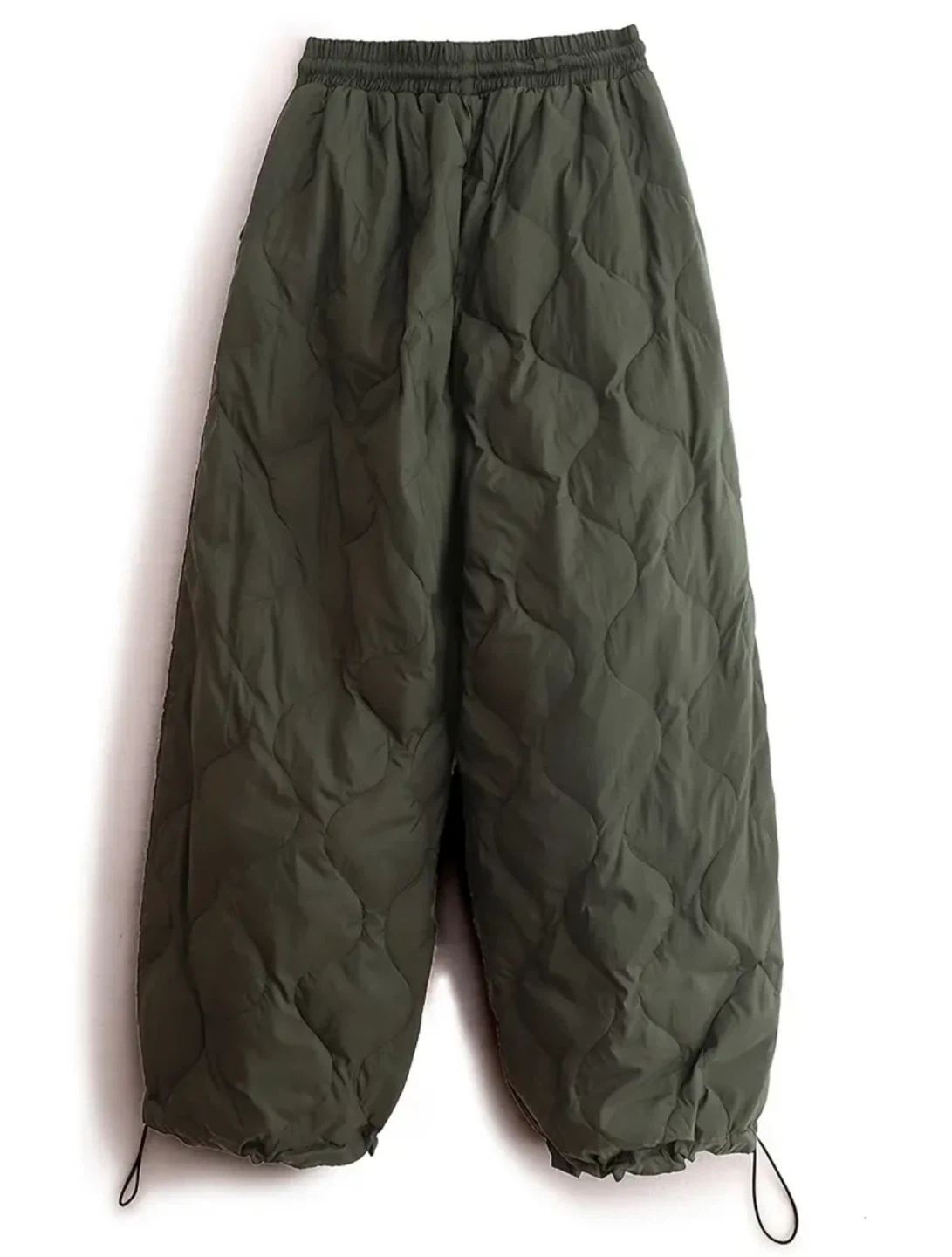 Olive Quilted Drawstring Trousers - photo 2
