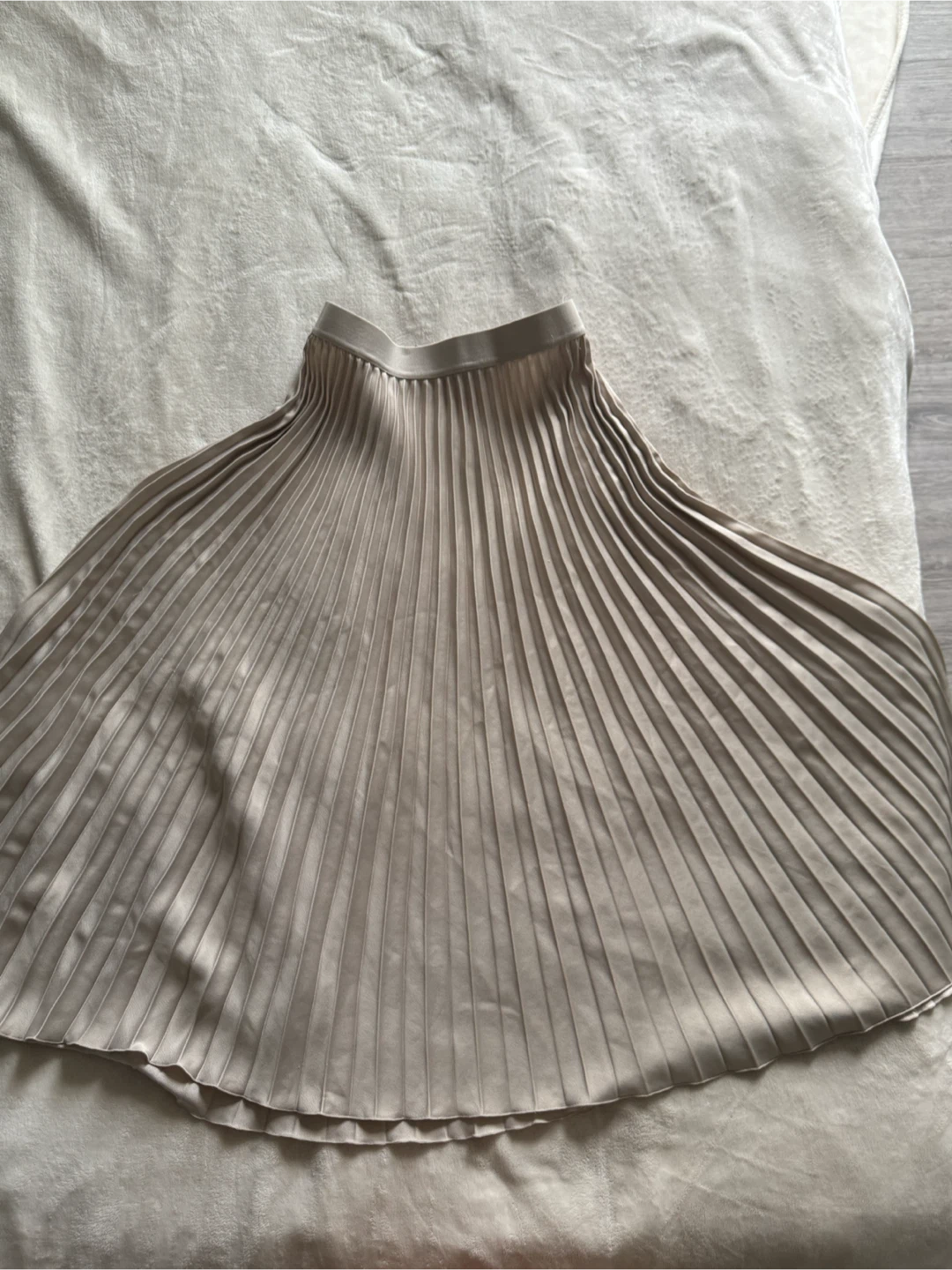 Champagne Pleated Midi Skirt - photo 2