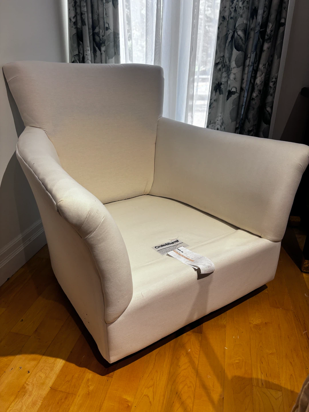 Crate & Barrel Swivel Striped Armchair - photo 2