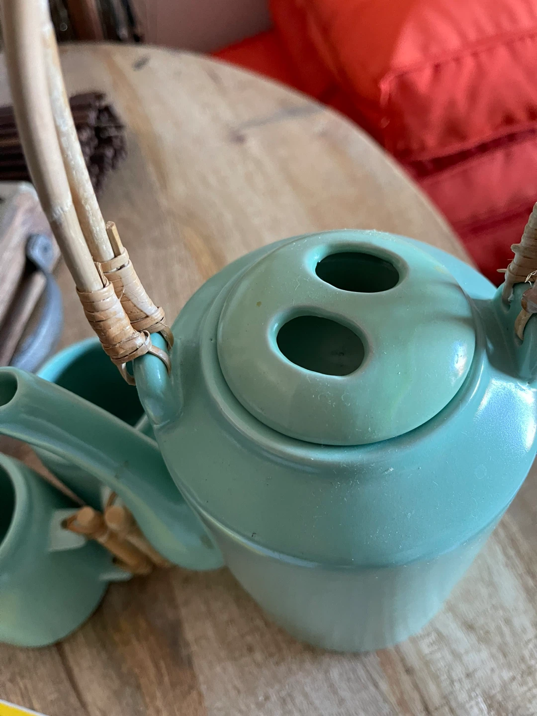 Ceramic Tea Set with Bamboo Handles - photo 2