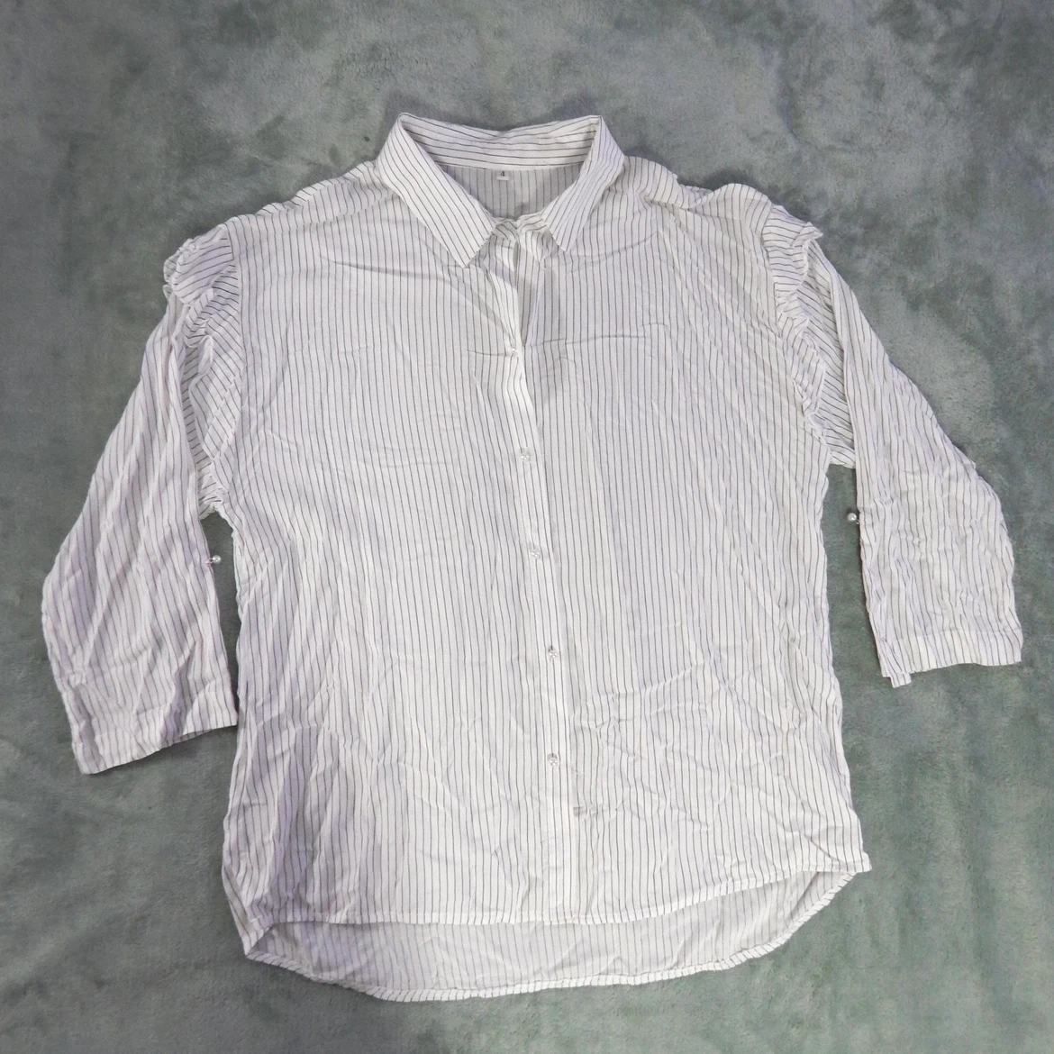 White Striped Button-Up Shirt