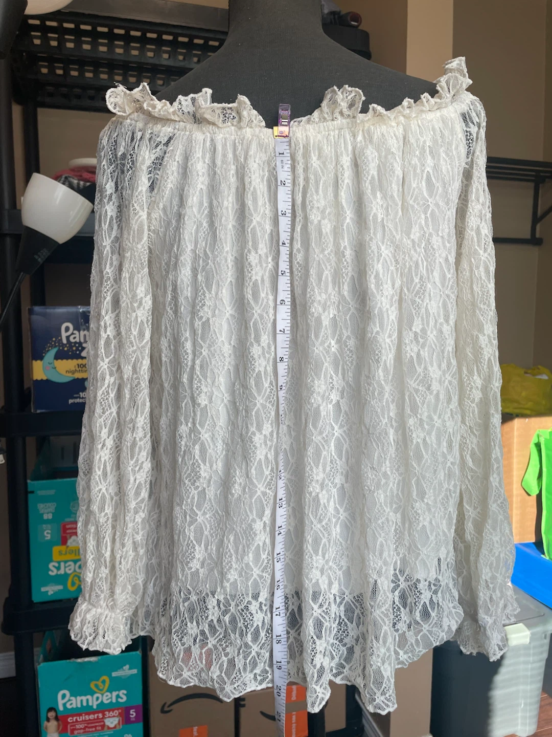 2pcs Mix Lace Kimono Cover Up and Off shoulder top - photo 4