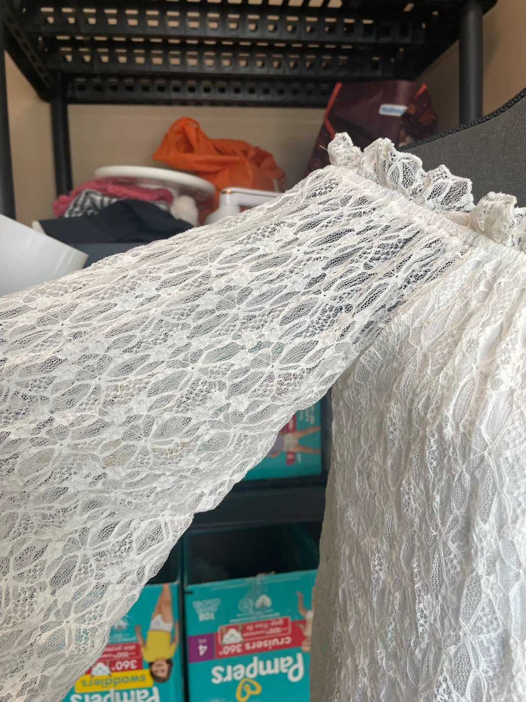 2pcs Mix Lace Kimono Cover Up and Off shoulder top - photo 5