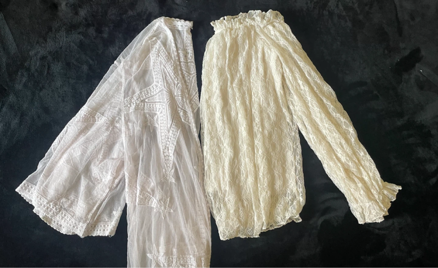 2pcs Mix Lace Kimono Cover Up and Off shoulder top - photo 2