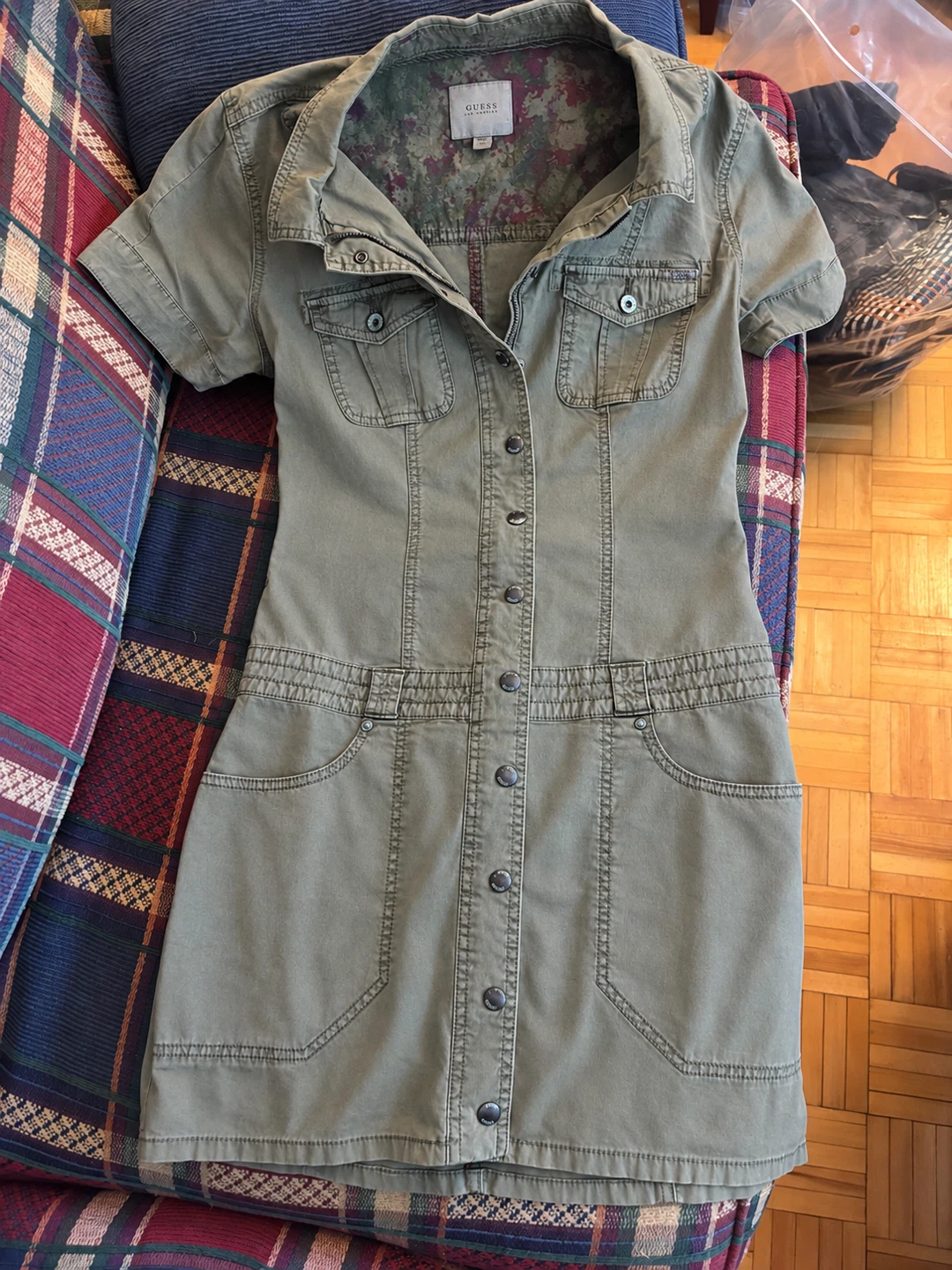 GUESS Olive Green Utility Dress