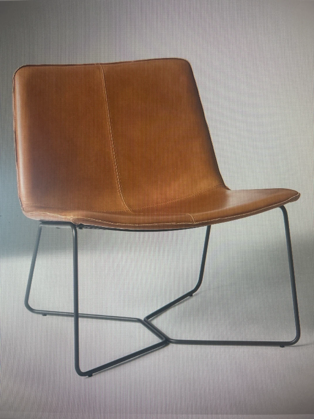 West Elm Slope Nut Saddle Leather Lounge chair x 2