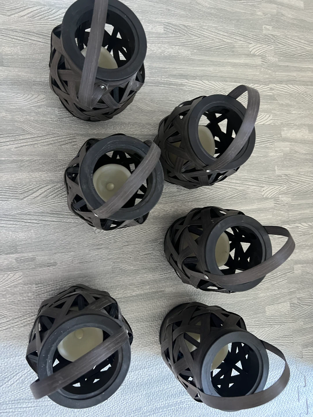 Set of 6 LED Woven Lanterns - photo 2